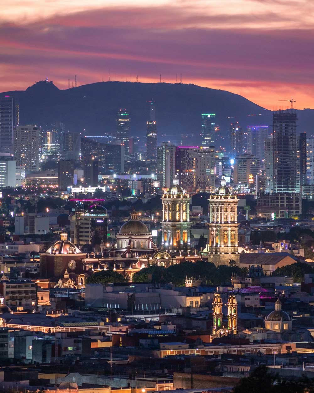 ciudad de puebla vista nocturna